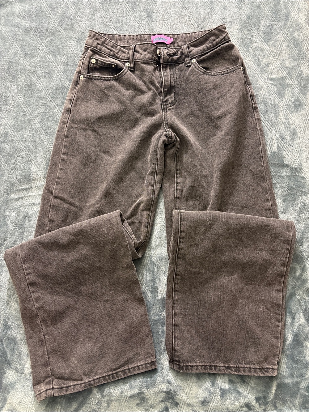 Edikted Kids Brown Straight-Leg Jeans